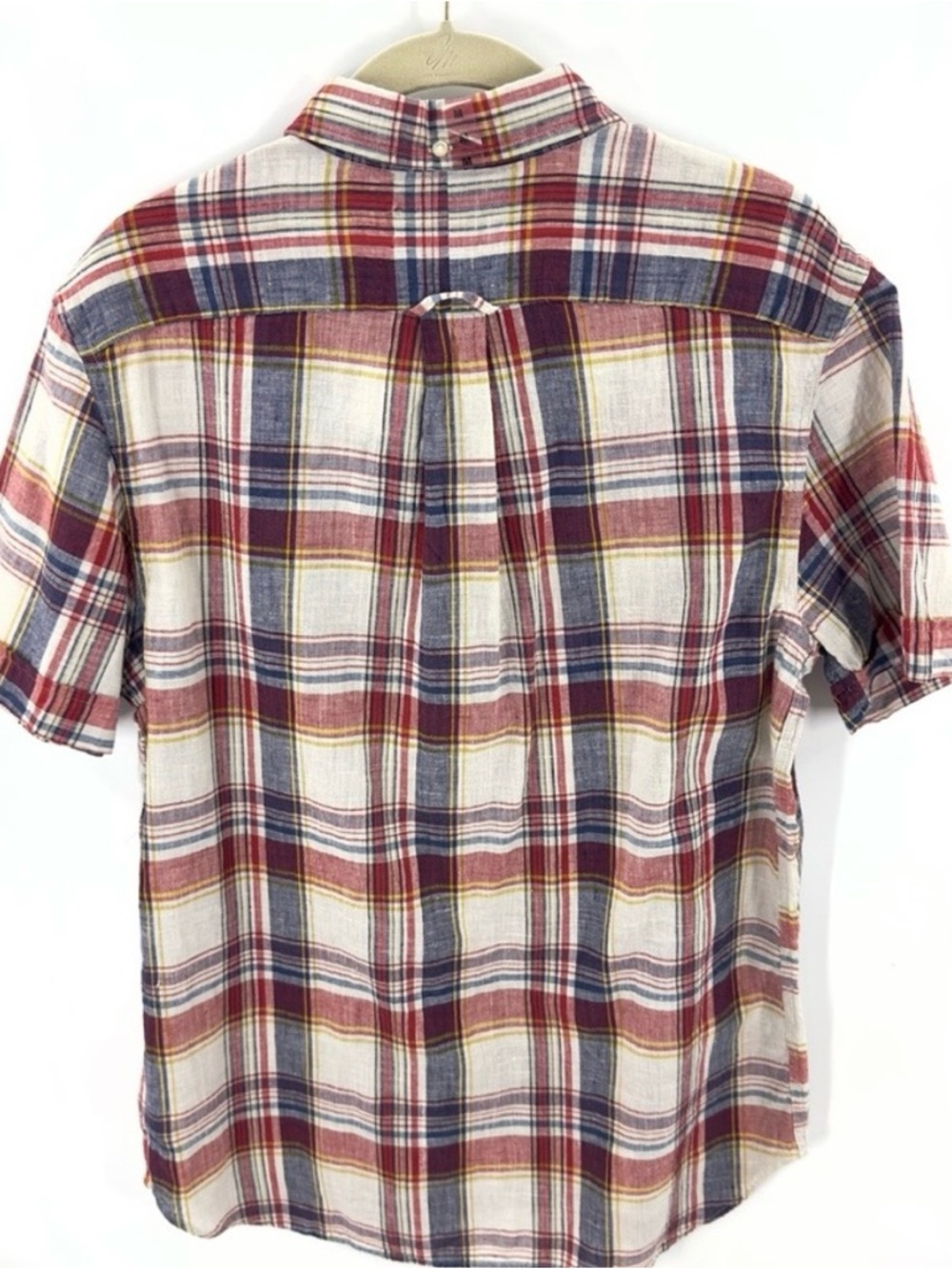 NWT Ralph Lauren Madras Red & Blue Plaid Short-Sleeve Shirt - Picture 2 of 7